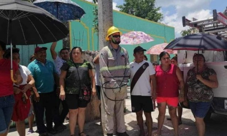 Ciudadanos afectados por apagón en Yucatán toman acción drástica